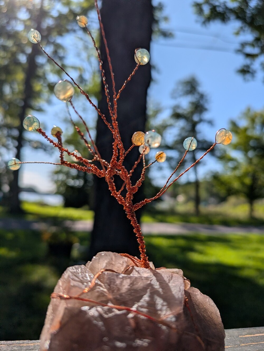 Bubble Tree By Fairygodmother QR Fluorite Plus Dragon Veins Agate Beads
